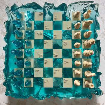 Scacchiera in resina by CandArt "Mare"